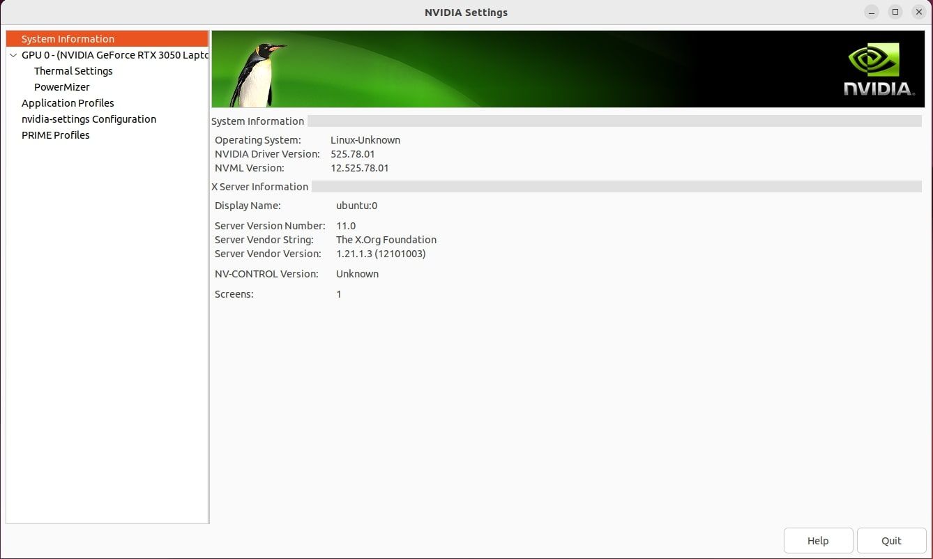 Панель управления проприетарного драйвера видеокарты
