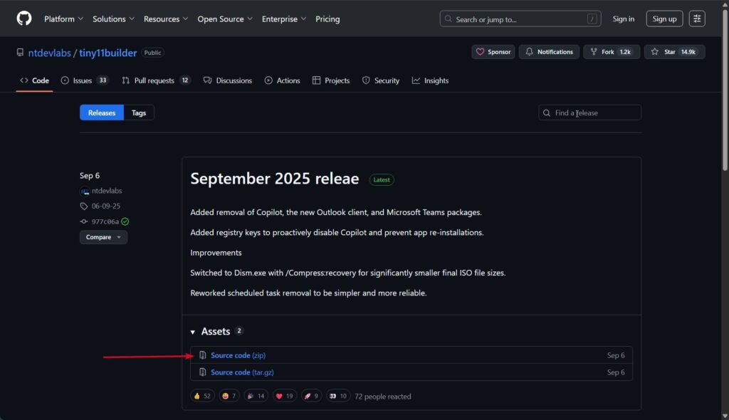 Tiny11 Builder Releases