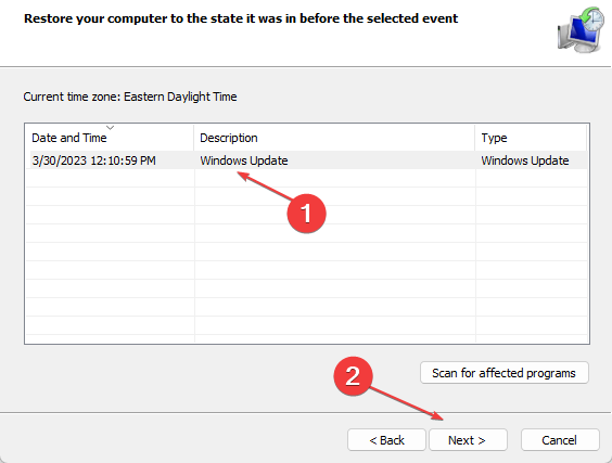 Подтвердить завершение восстановления системы