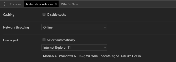 Смена user agent в Chrome