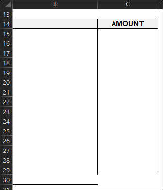Границы слева и справа для столбца сумм