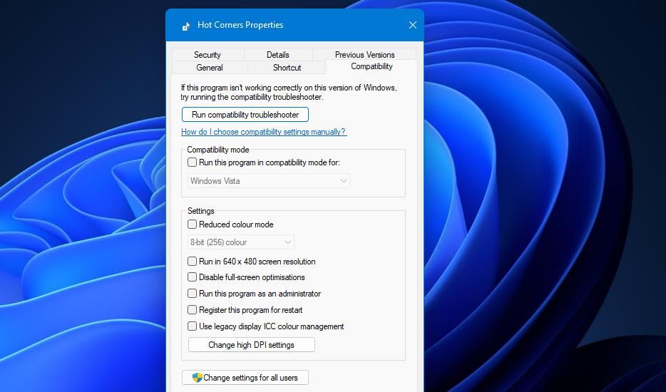 Опция «Запускать эту программу от имени администратора»