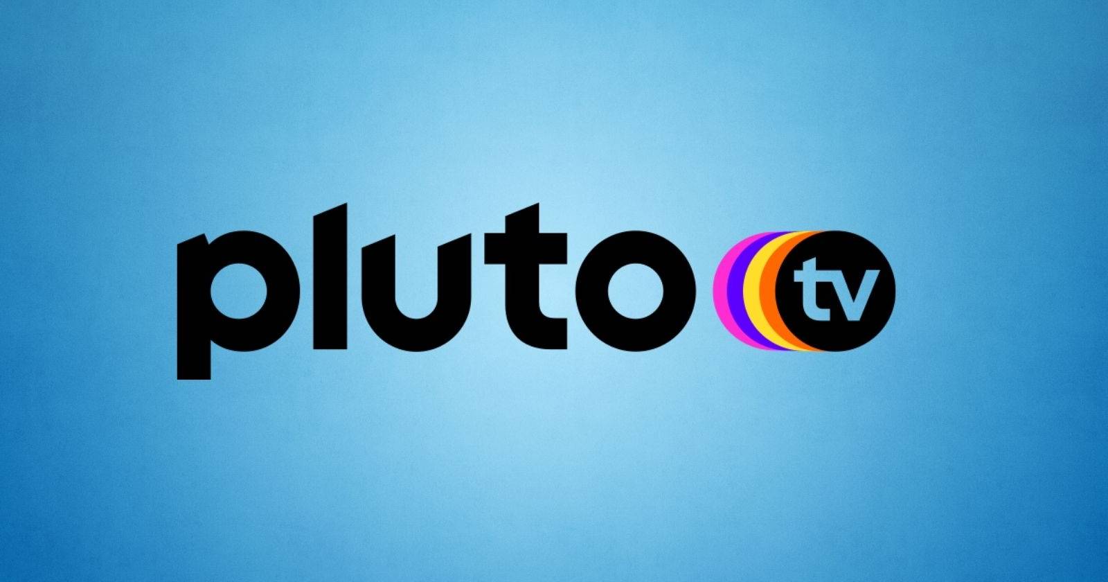 Логотип Pluto TV на синем фоне