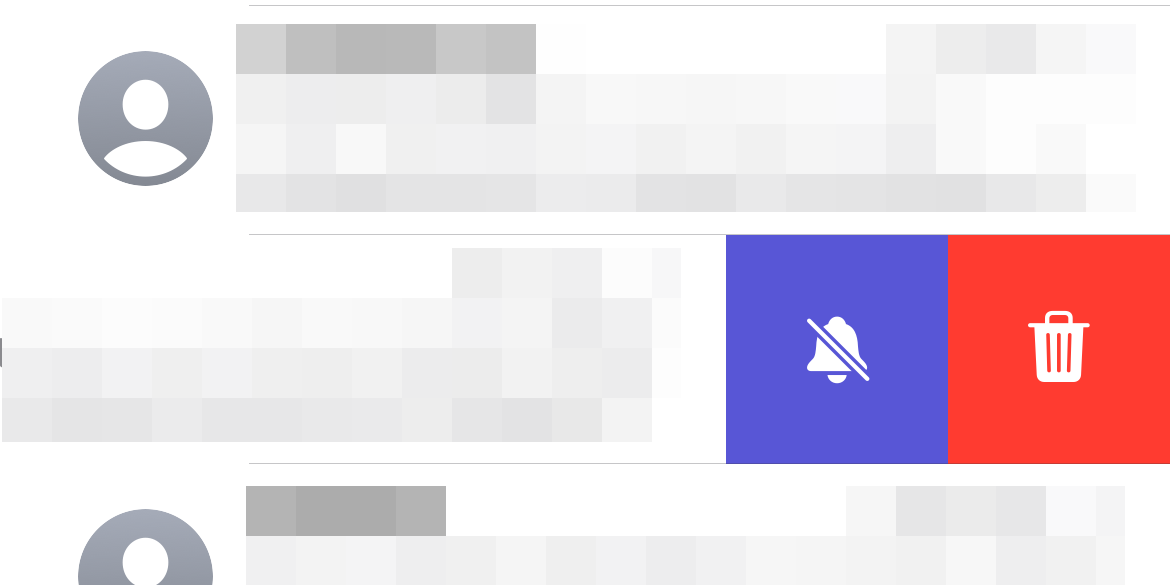 Удаление беседы в приложении 