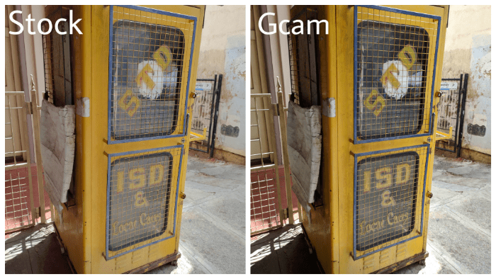 Сравнение фото: стандартное приложение и GCam — пример 1