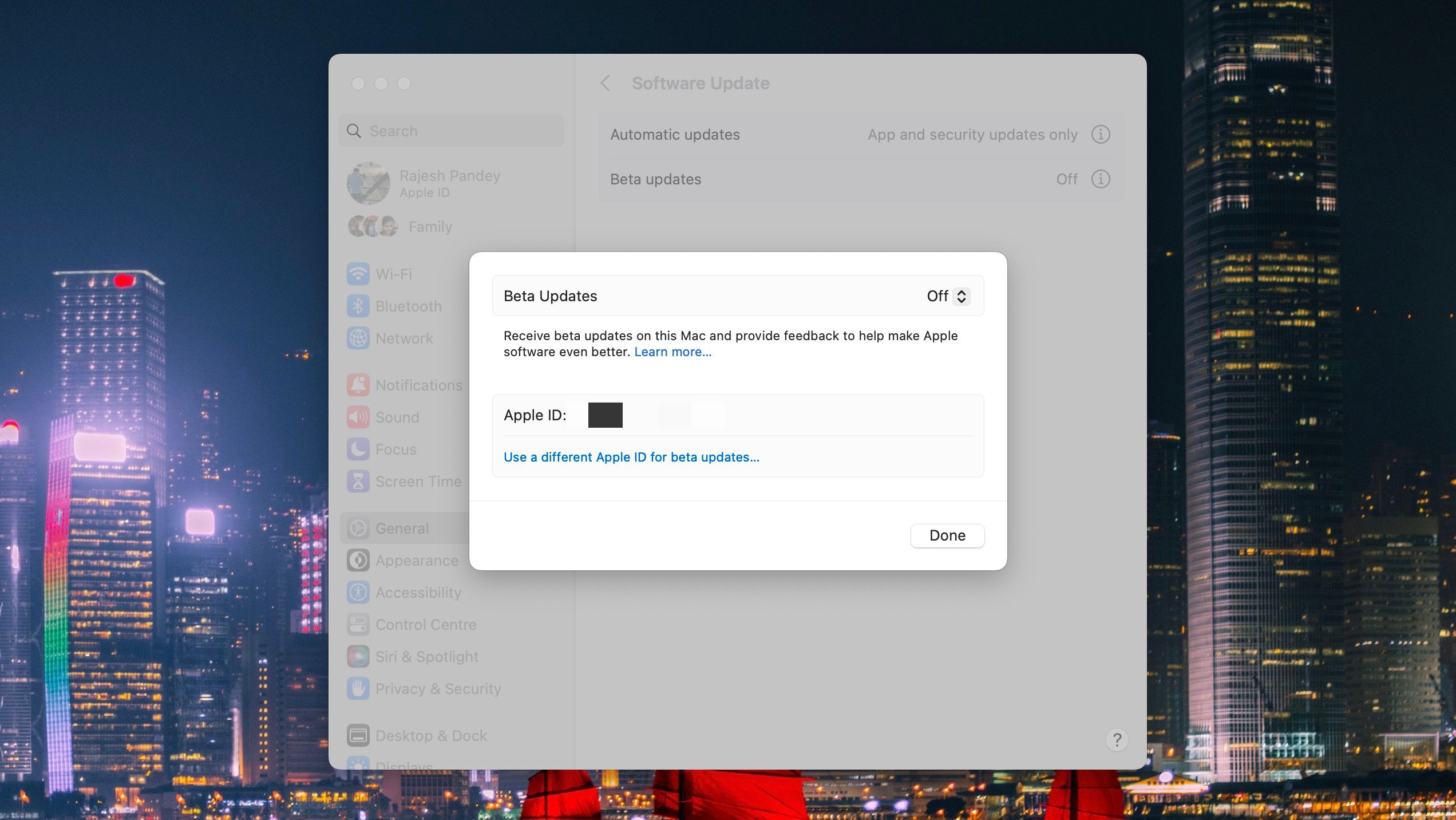 Экран установки macOS beta