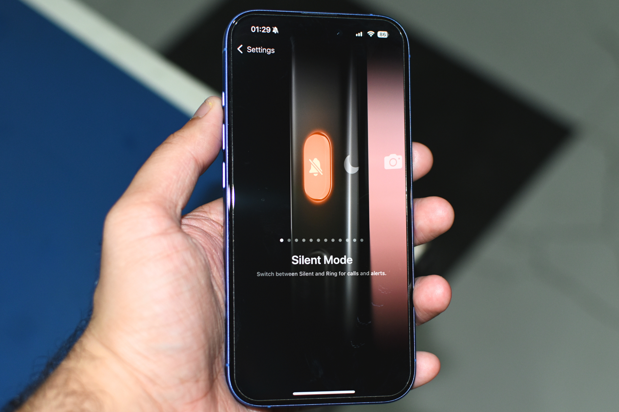 Экран настроек Action Button с опцией Silent Mode.