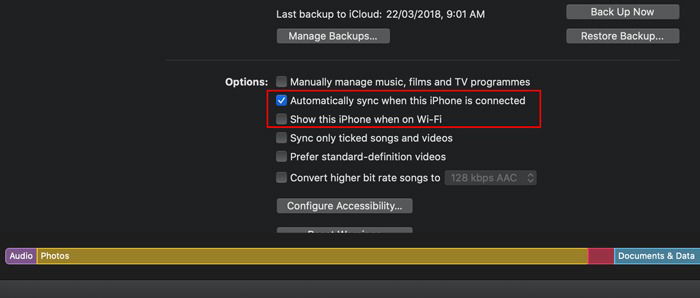 Параметры отображения устройства по Wi-Fi