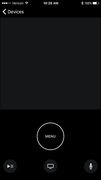 Интерфейс приложения Apple TV Remote: трекпад и кнопки управления