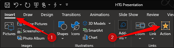 Опция вставки ссылки в группе 