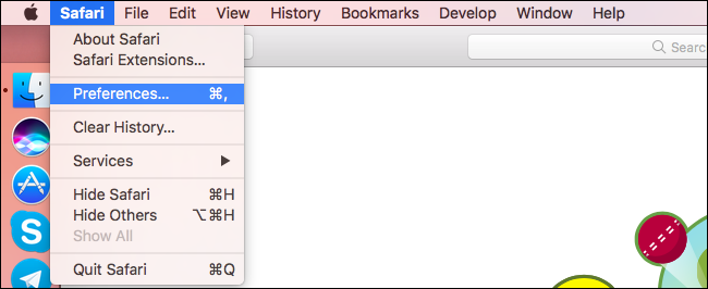 Настройки Safari: выбор типа окна при запуске