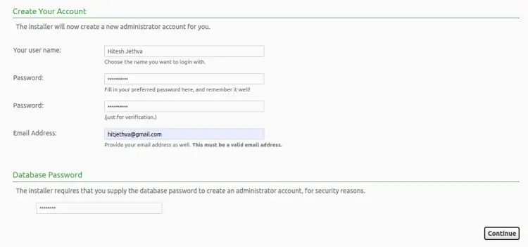 Форма создания администратора форума