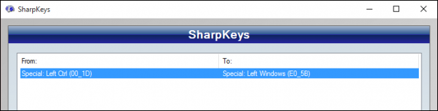 Финальная таблица переназначений в SharpKeys