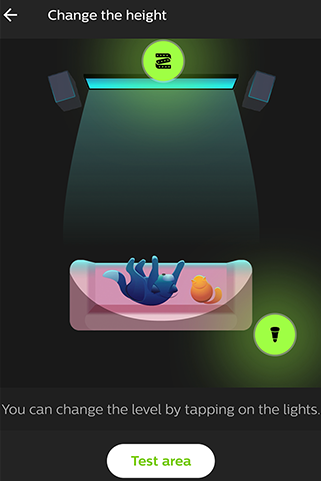 Adjust the height of your lights, then tap 