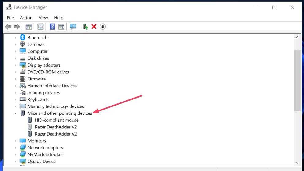 Mice and other pointing devices category mouse flickering windows 11