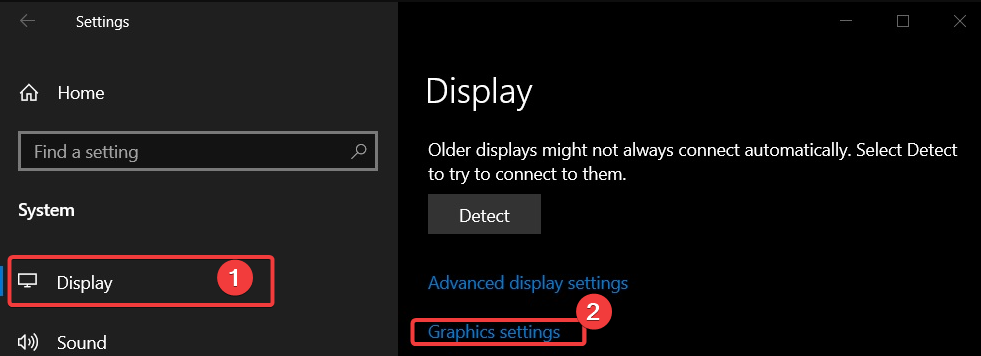 Параметры графики в Windows