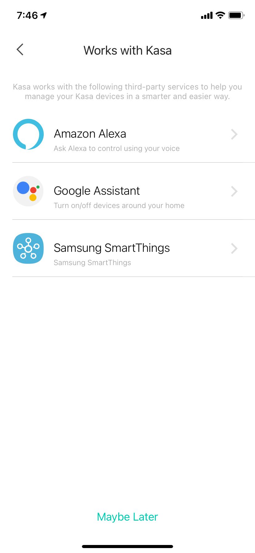 Подтверждение связки Kasa с Alexa