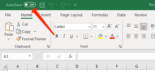 Выберите OneDrive в списке мест сохранения Excel