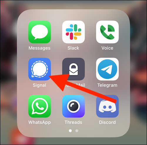 Открыть приложение Signal