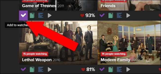 Опции: отметить как просмотренное и добавить в список