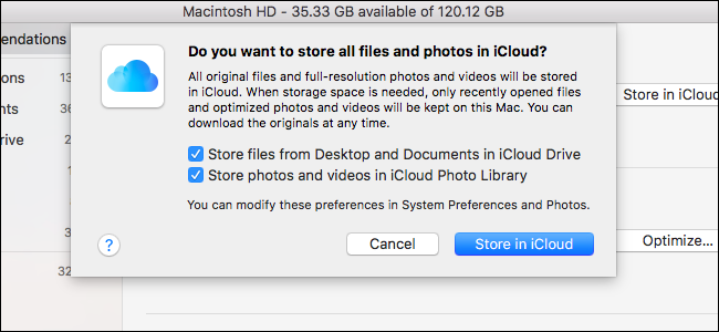 Параметры iCloud Drive и Фото для хранения в облаке