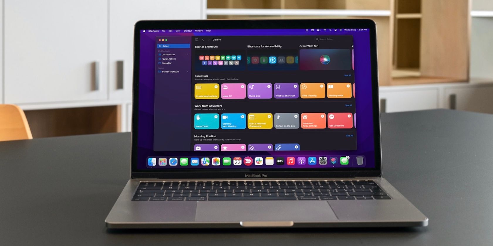 Shortcuts app running on a Mac