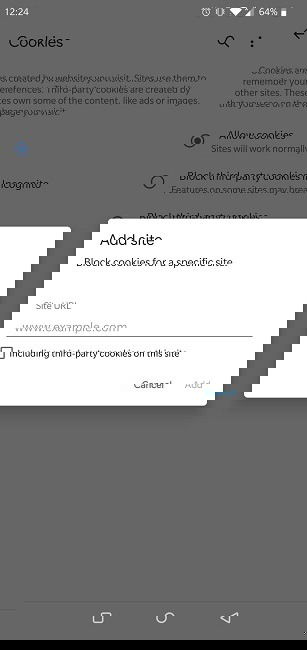 Добавление исключений для cookie в Chrome