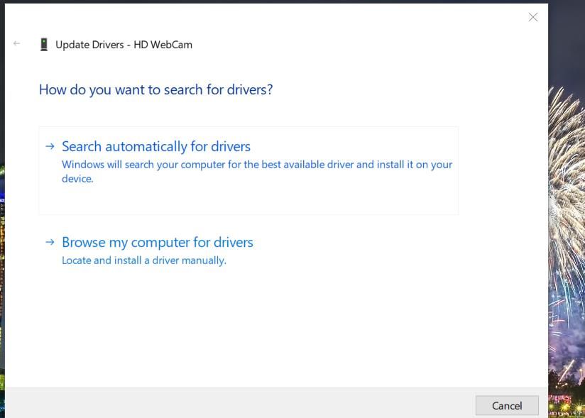 Опция «Найти драйвер на этом компьютере» в Диспетчере устройств