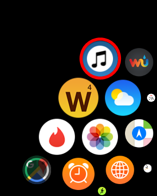 ZonePlay на Apple Watch с доступными избранными треками