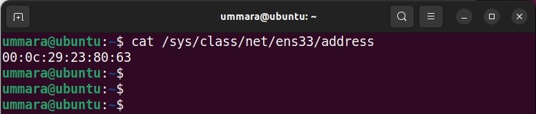 Получение MAC из /sys/class/net