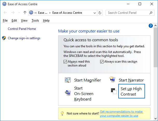 Центр специальных возможностей: экранная клавиатура и лупа