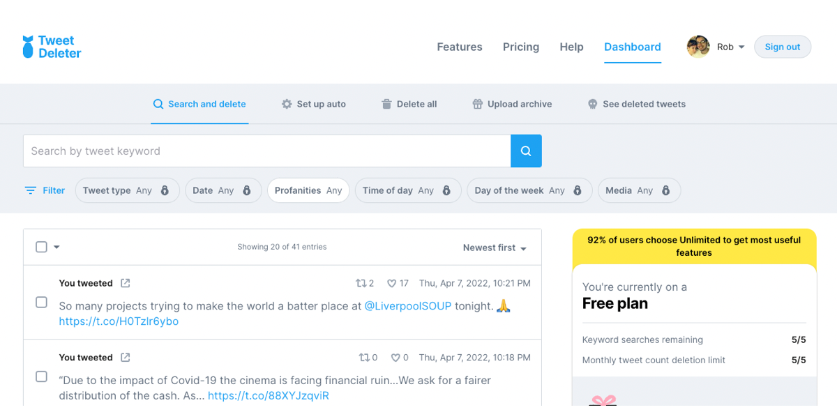 TweetDeleter-screenshot