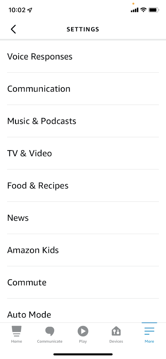 Выберите Телевизор и видео в Настройках
