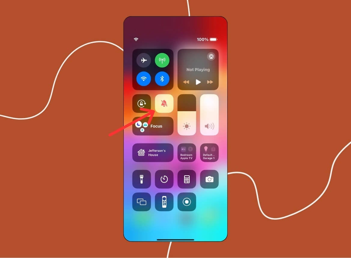 переключатель бесшумного режима в Control Centre на iPhone 15 Pro и новее
