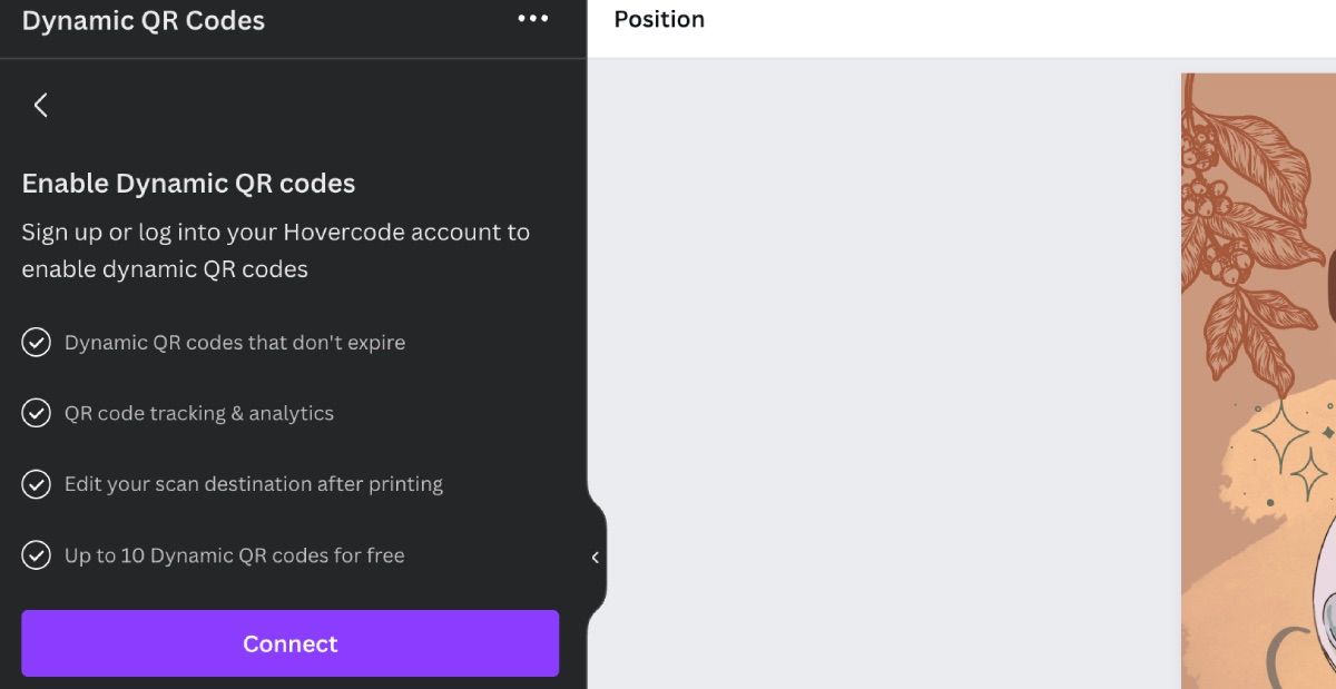 Подключение аккаунта Hovercode к Canva