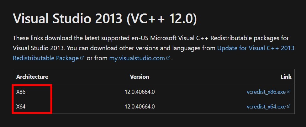 Выбор версии Visual C++
