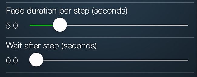Настройки Fade и Wait — регулировка времени перехода и задержки