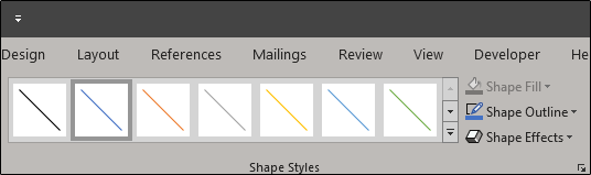 Параметры форматирования линии: толщина и цвет