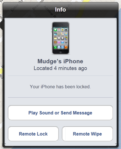 Опция удалённого стирания устройства