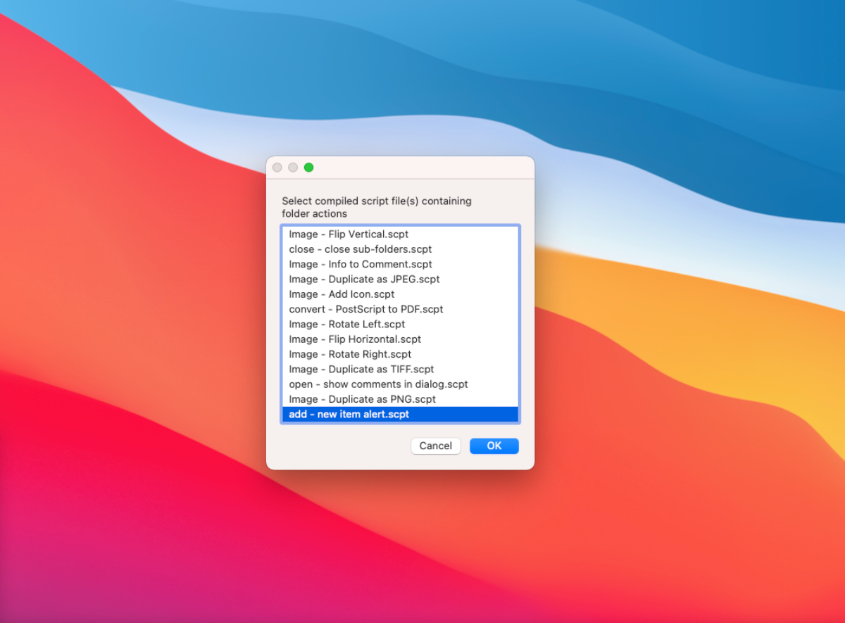 Выбор скрипта new item alert