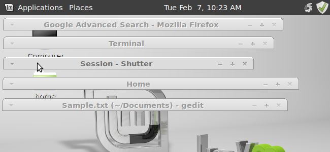 Сворачивать окно в заголовок — Linux Mint 12