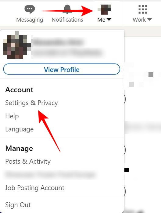 Paramètres LinkedIn PC