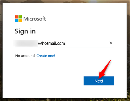 Поле для ввода адреса электронной почты Outlook