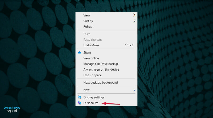 Контекстное меню рабочего стола Windows 10 — Персонализация