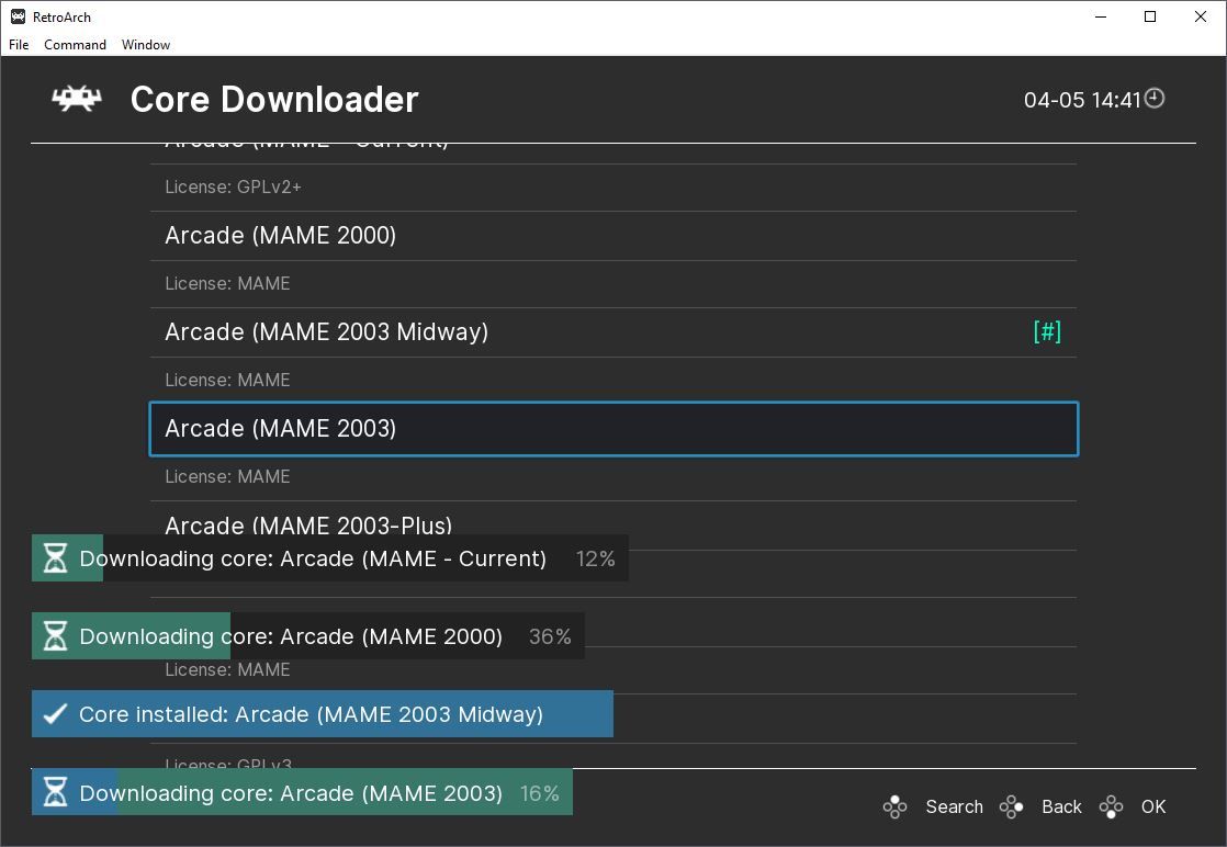 Загрузка ядер и состояние прогресса