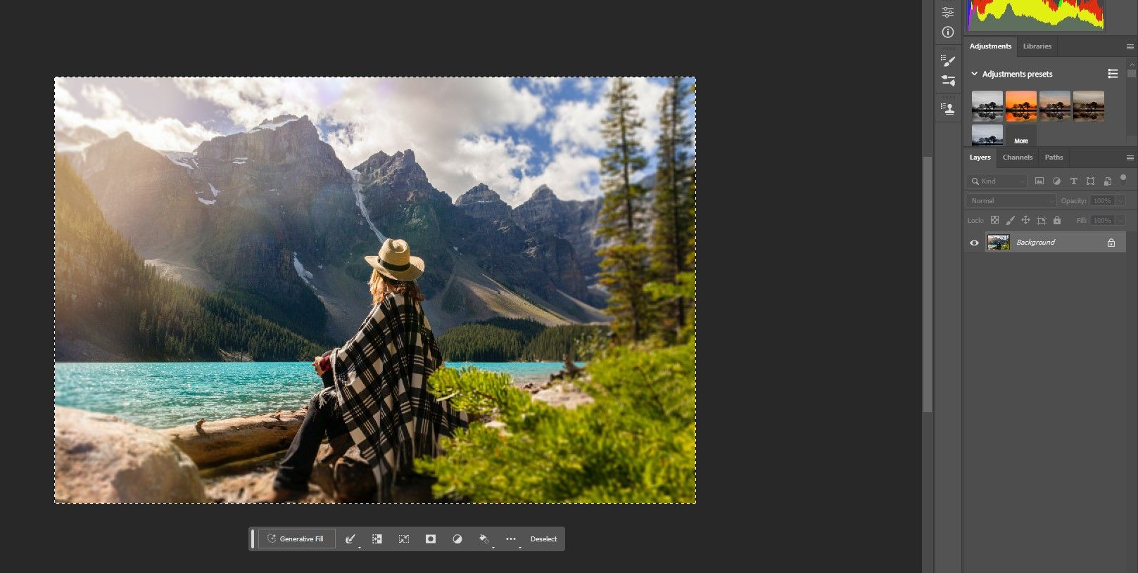 Выход из Быстрой маски — Generative Fill появится
