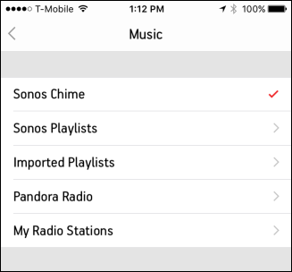 Выбор источника музыки для будильника: Chime, плейлисты, стриминг