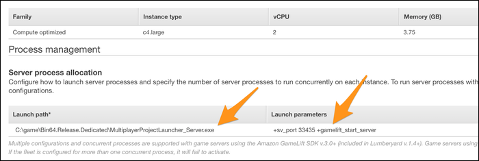 Настройки флетов: тип инстанса, Spot, исполняемый файл