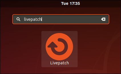 Значок Livepatch в списке приложений