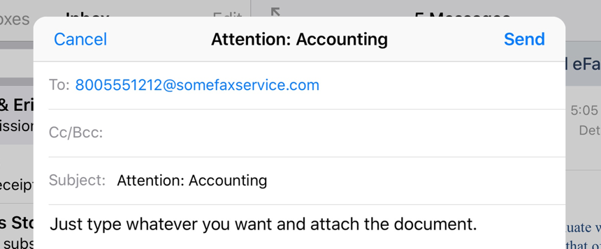 Скриншот интерфейса мобильного приложения факса